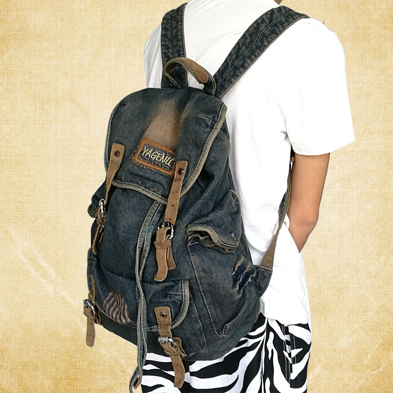 Canvas Backpack Casual - Bolso de hombro doble de cuero
